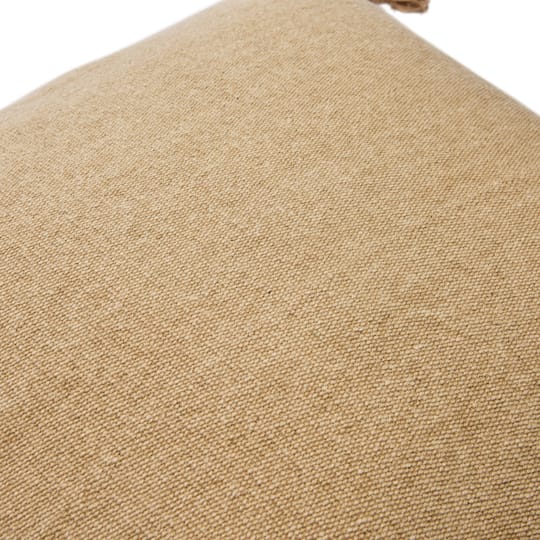 Hello Honey® Tan Square Canvas Pillow Cover with Tassels